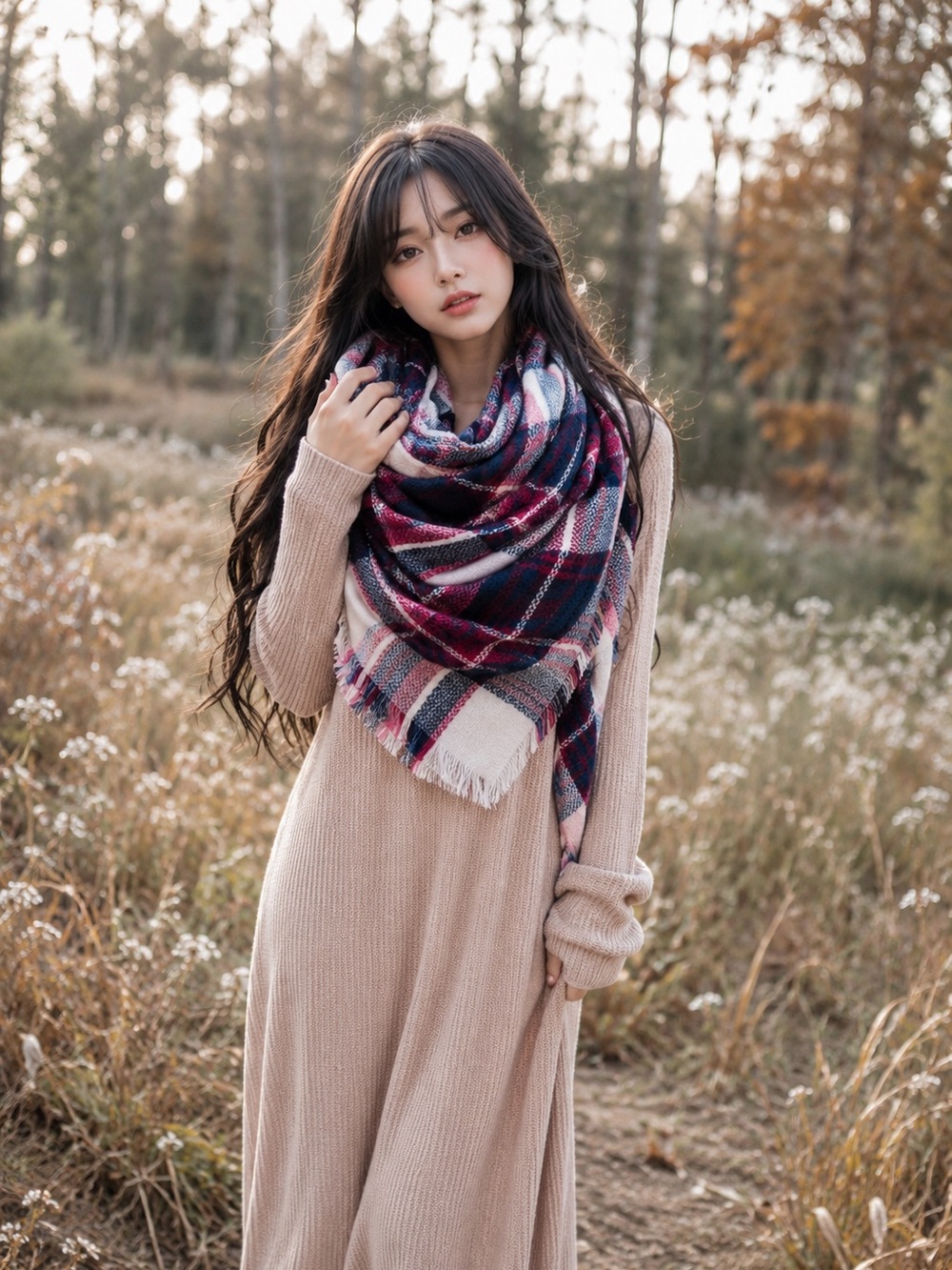 NWOT Boutique plaid blanket scarf generous wrap